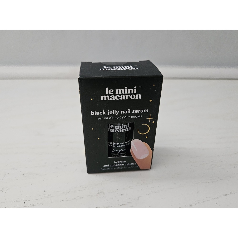 Le Mini Macaron Black Jelly Nail Serum .33 oz Overnight Cuticle Care NEW